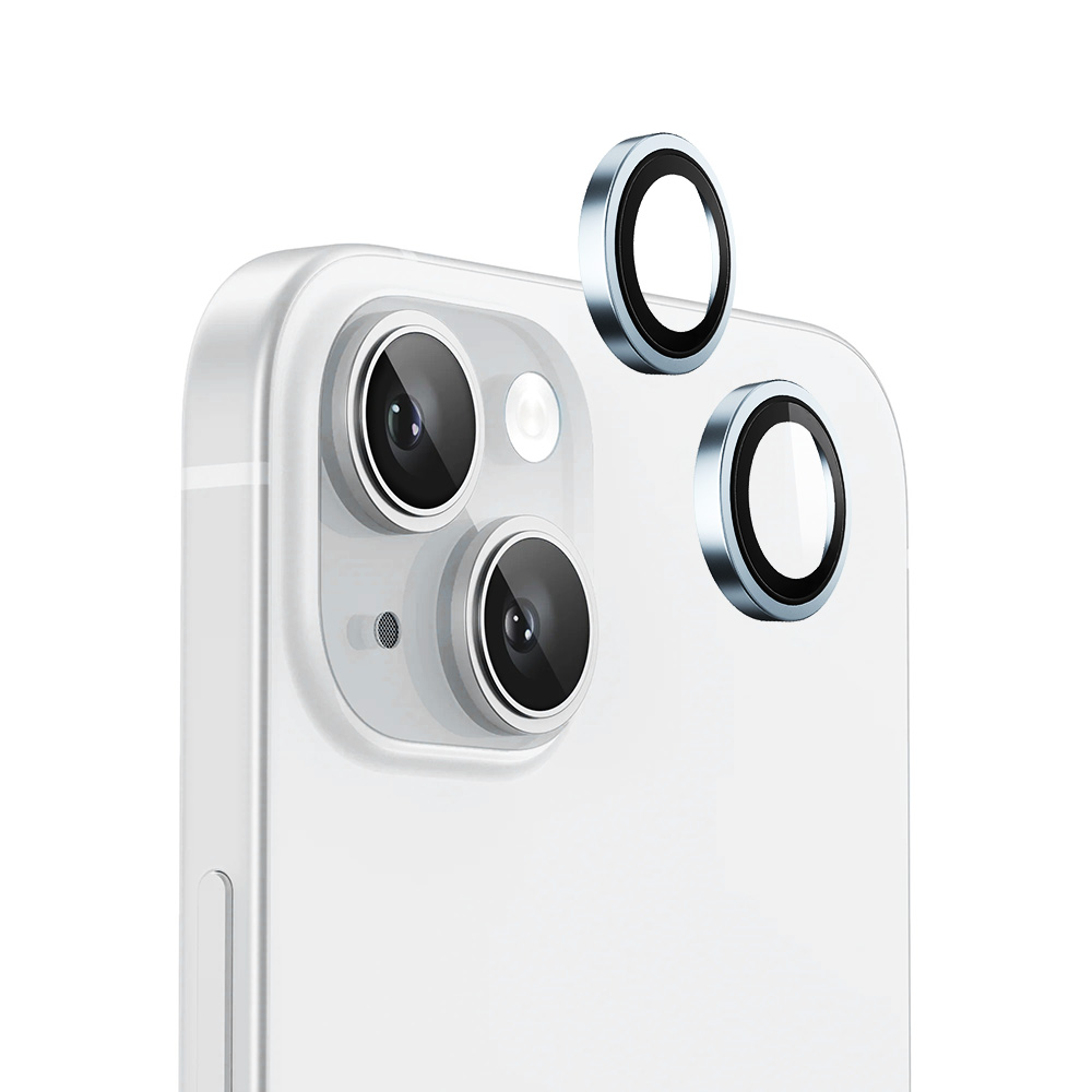 Калъф за iPhone 15 / iPhone 15 Plus - Blueo Original Metal Frame Lens Protector - Син