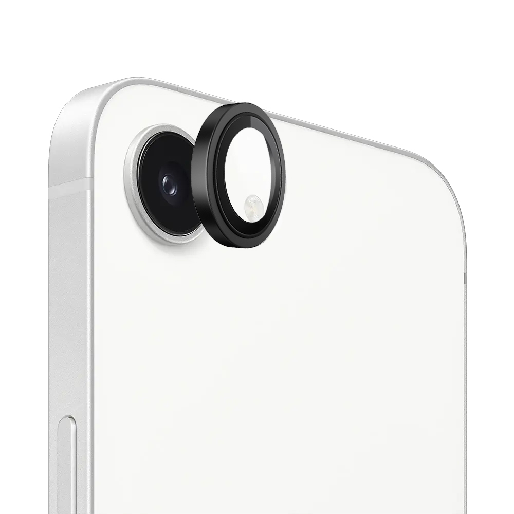 Калъф за iPhone 16e / iPhone 17e - Blueo Original Metal Frame Lens Protector - Черен