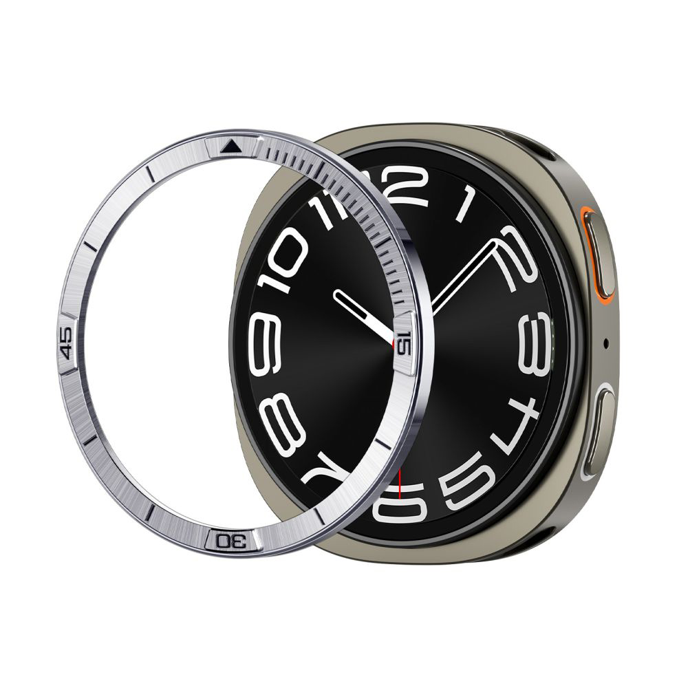 Рамка за Samsung Galaxy Watch8 44 мм - Spigen Tune Pilot (ACS10009) - сребриста