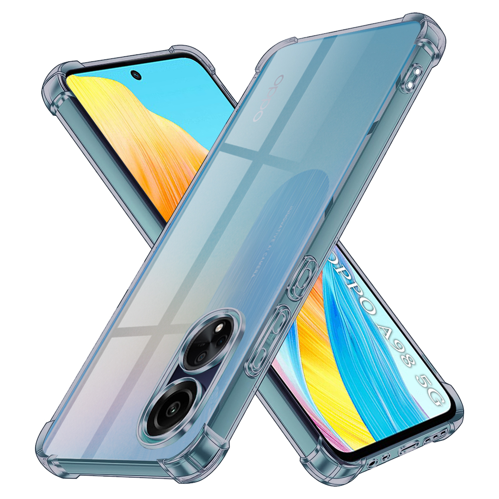Калъф за Oppo A98 5G - Techsuit Shockproof Прозрачен Silicone - Smoke Черен