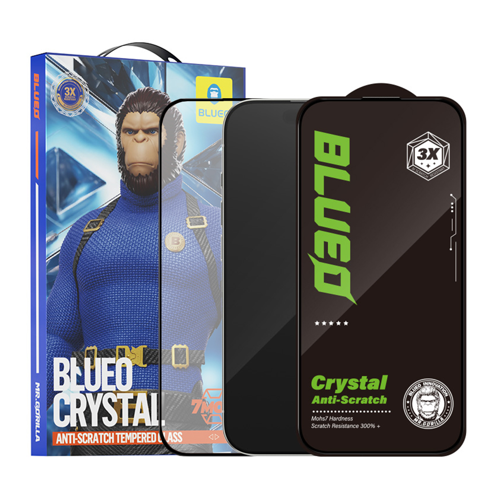 Калъф за iPhone 15 Pro Max - Blueo Crystal Anti-Scratch Glass - Черен