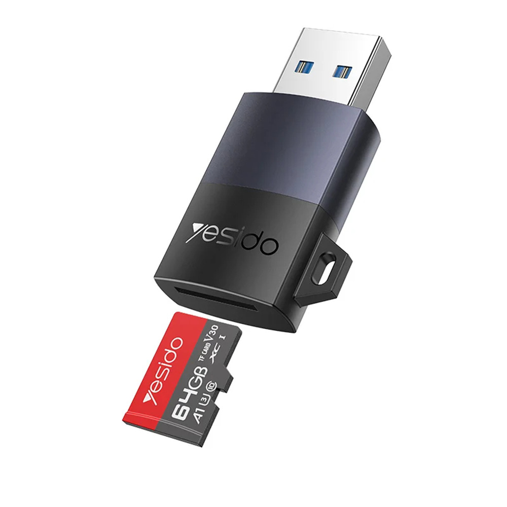 Четец на карти, USB към TF карта - Yesido (GS36) - Черен