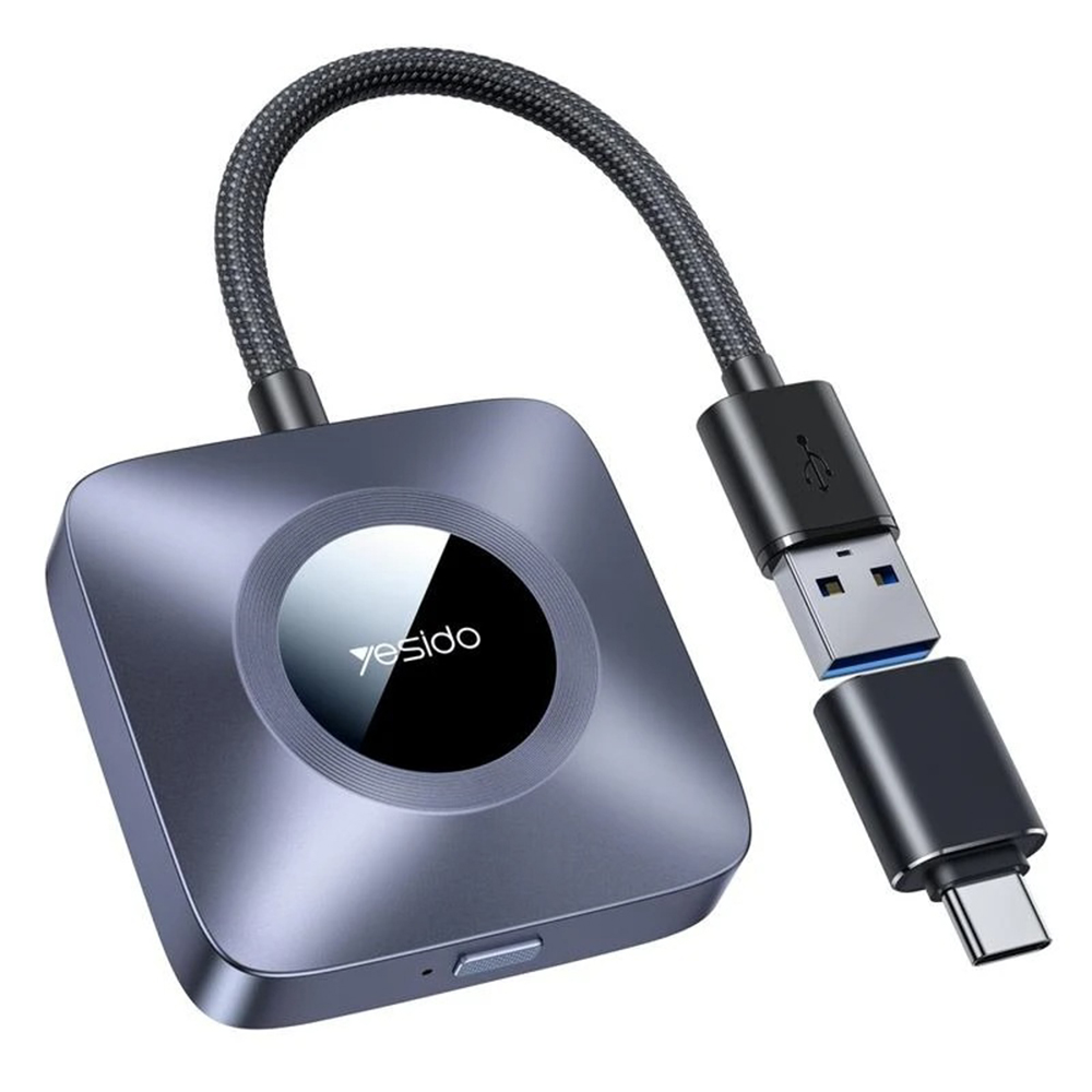Apple CarPlay Smart Adapter, Bluetooth V5.0, 1080P - Yesido (KM23) - Сив