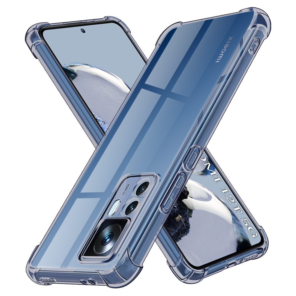 Калъф за Xiaomi 12T / 12T Pro - Techsuit Shockproof Прозрачен Silicone - Smoke Черен