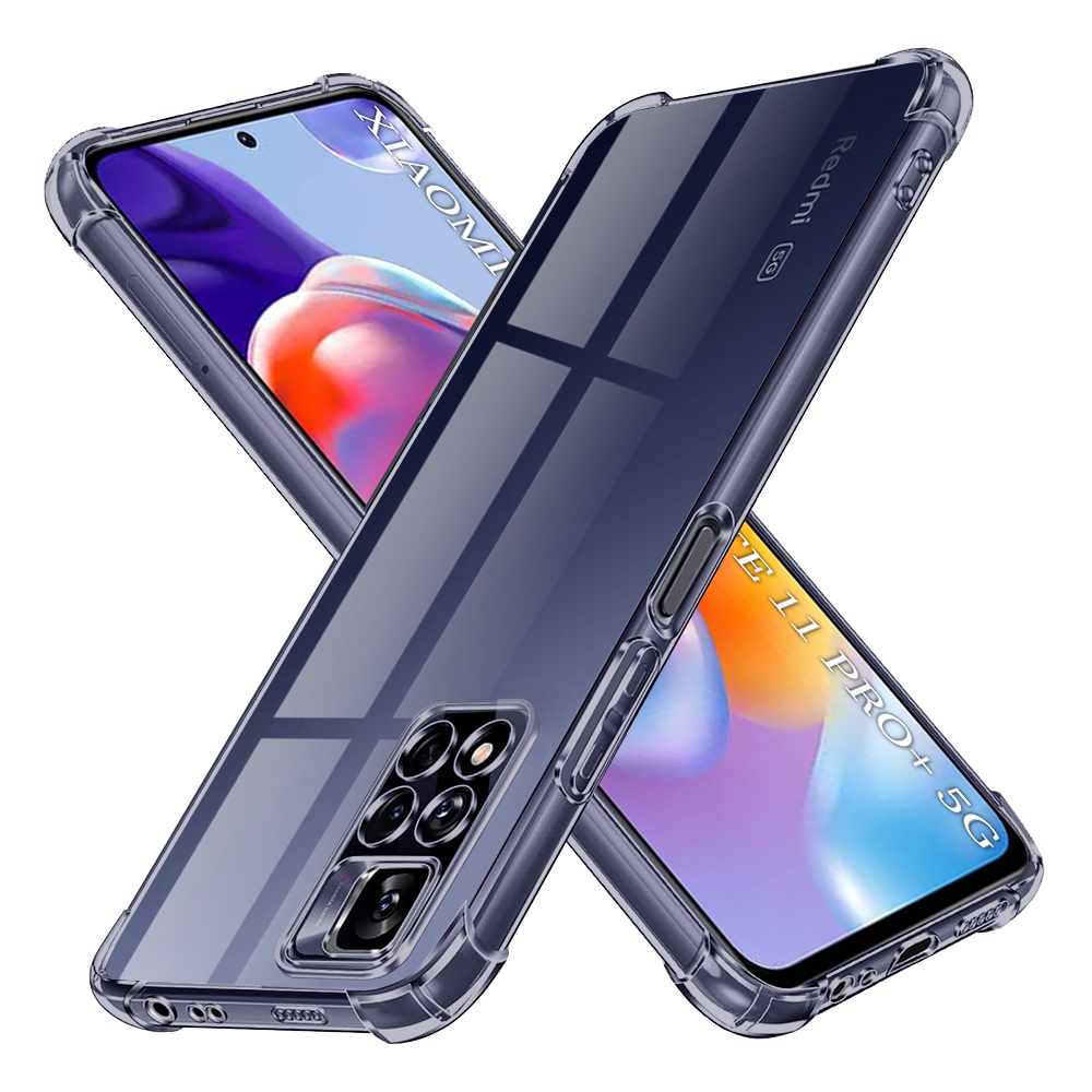 Калъф за Xiaomi Redmi Note 11 Pro+ 5G - Techsuit Shockproof Прозрачен Silicone - Smoke Черен