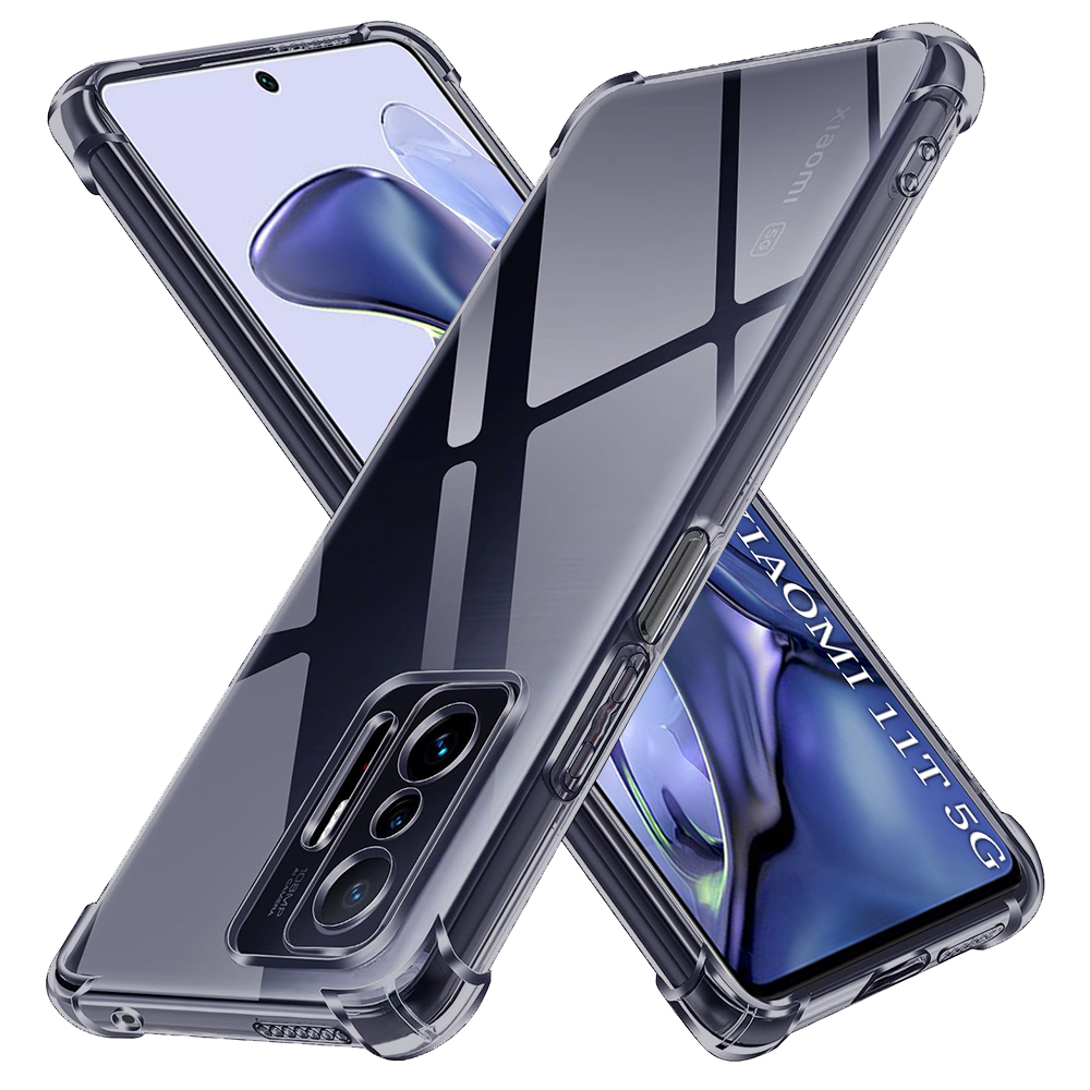 Калъф за Xiaomi 11T / 11T Pro - Techsuit Shockproof Прозрачен Silicone - Smoke Черен