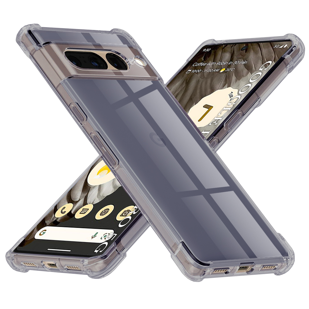 Калъф за Google Pixel 7 Pro - Techsuit Shockproof Прозрачен Silicone - Smoke Черен