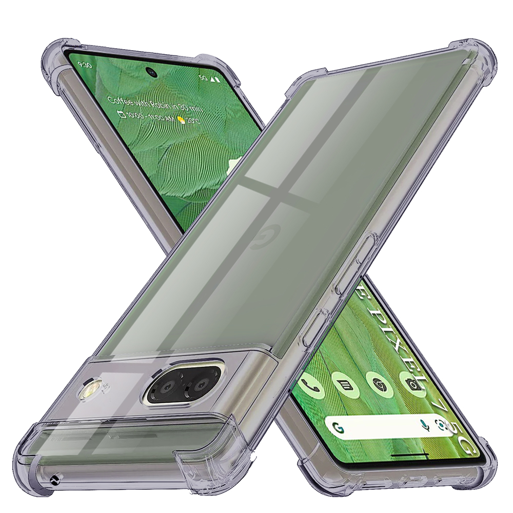Калъф за Google Pixel 7 - Techsuit Shockproof Прозрачен Silicone - Smoke Черен