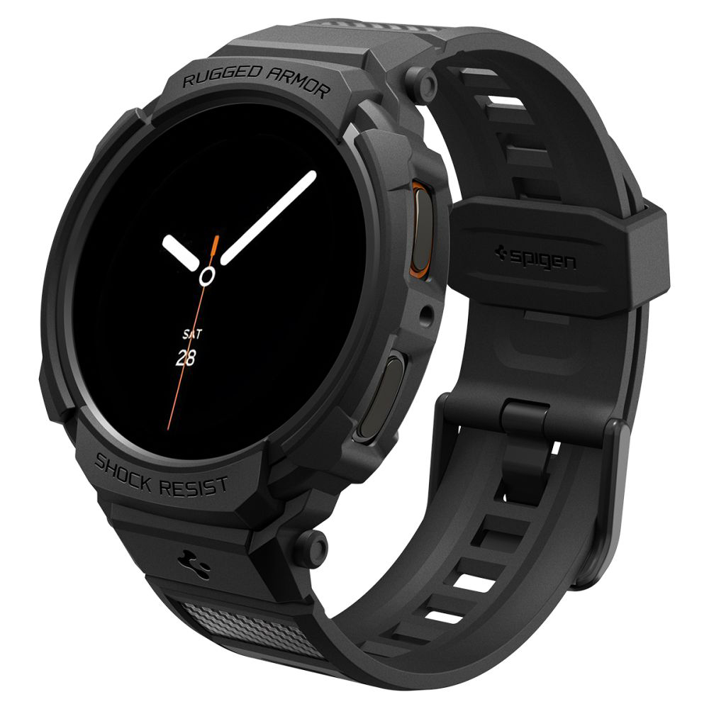 Калъф за Samsung Galaxy Watch8 44 мм + каишка - Spigen Rugged Armor Pro (ACS10007) - Черен