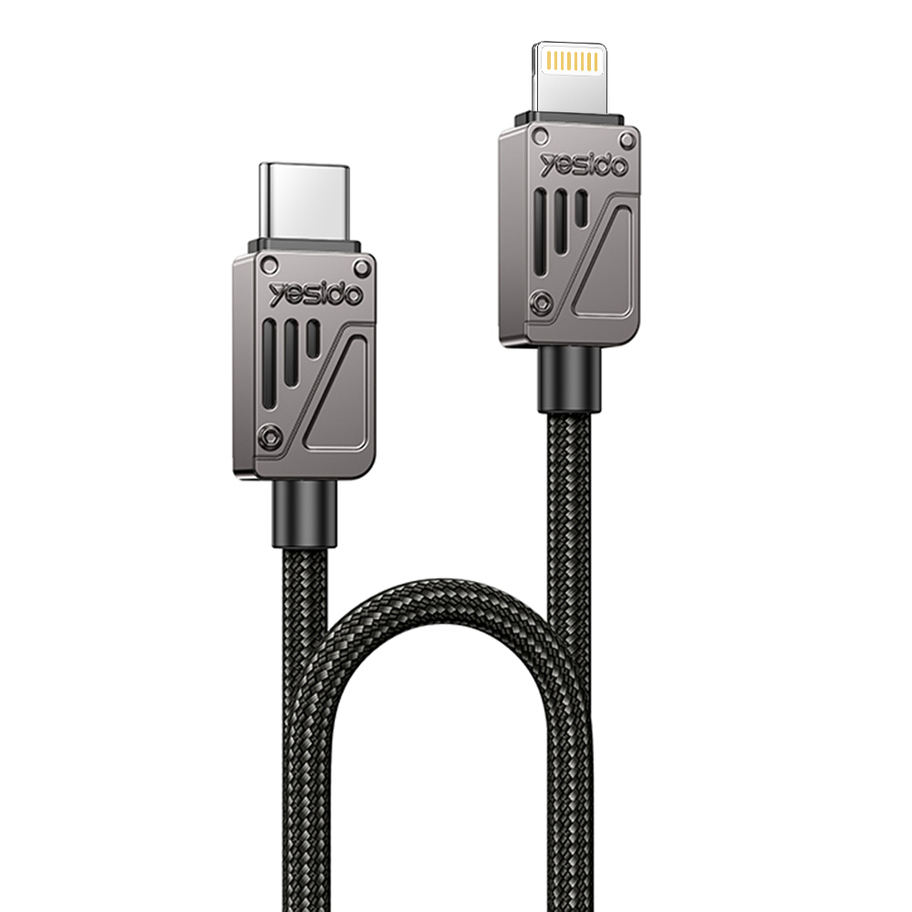 Кабел за дата, Type-C към Lightning, PD27W, бързо зареждане, 1,2 м - Yesido (CA195) - Черен