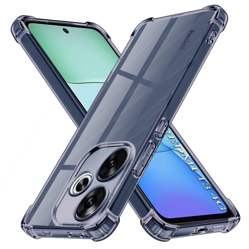Калъф за Xiaomi Redmi 13 / Poco M6 4G - Techsuit Shockproof Прозрачен Silicone - Smoke Черен
