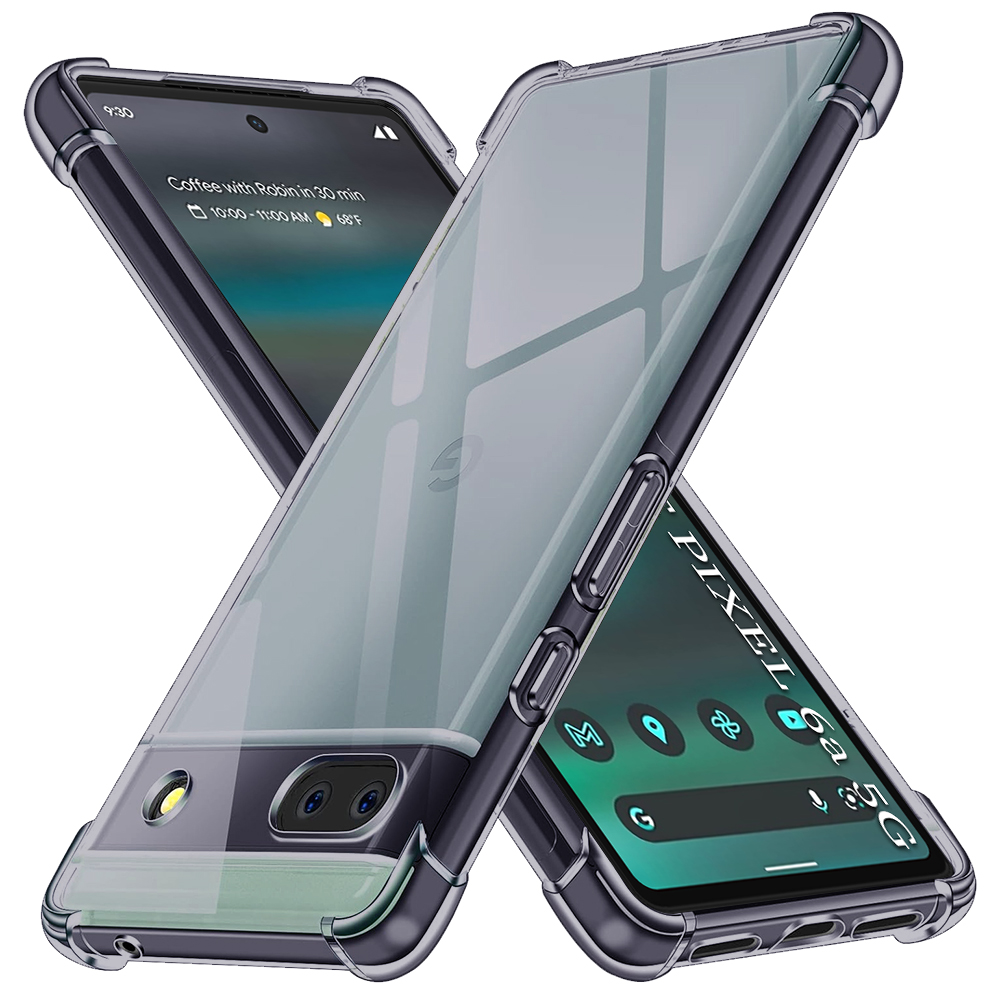 Калъф за Google Pixel 6a - Techsuit Shockproof Прозрачен Silicone - Smoke Черен