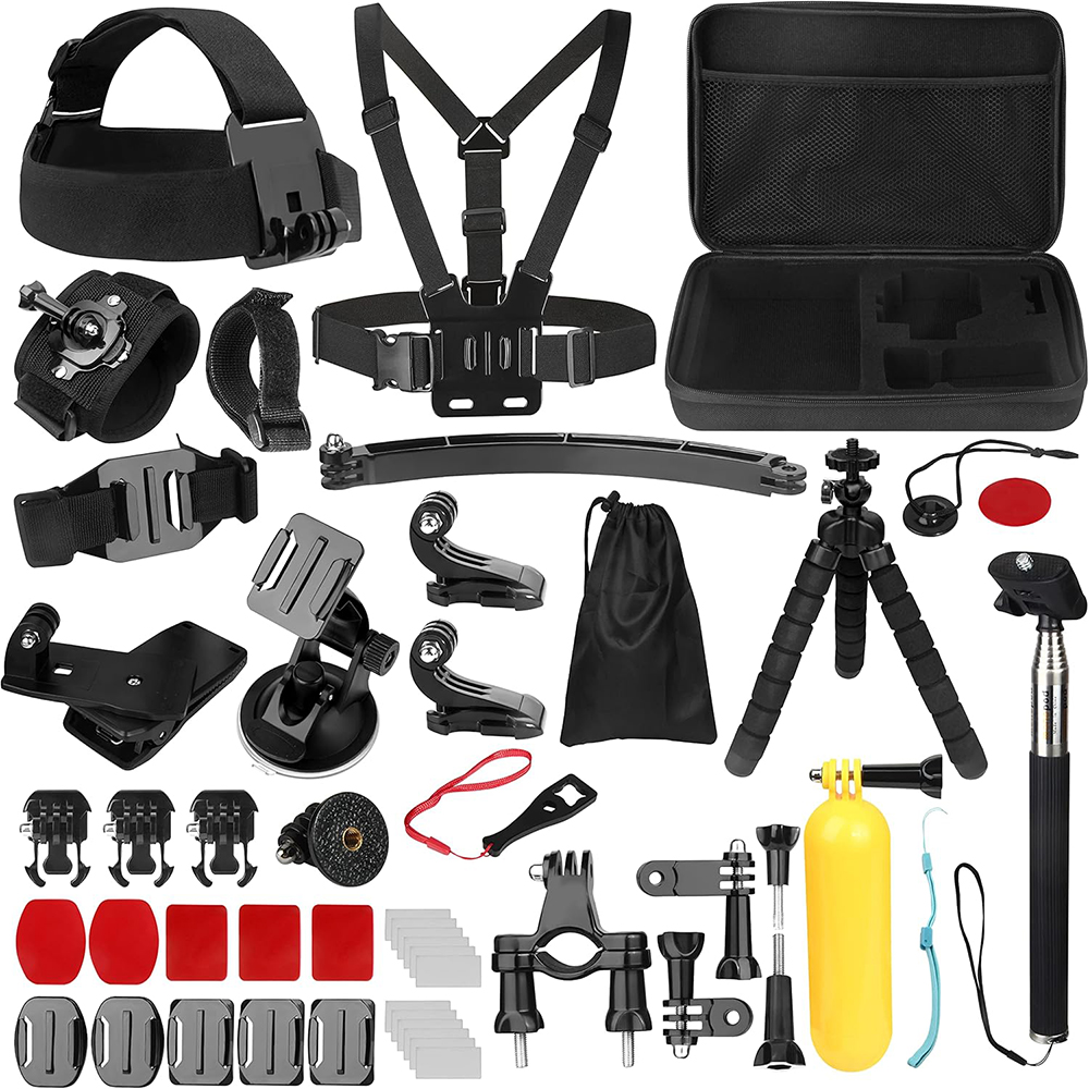 Комплект аксесоари GoPro 50in1 - Techsuit Action Camera CamQuest (SA50) - Черен