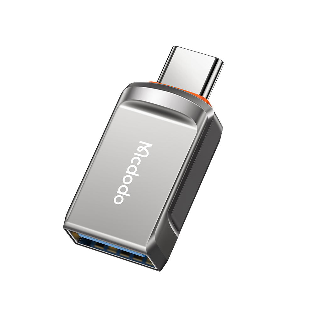 USB-A към USB-C адаптер с OTG функция, 3A - Mcdodo (OT-8730) - тъмно сив