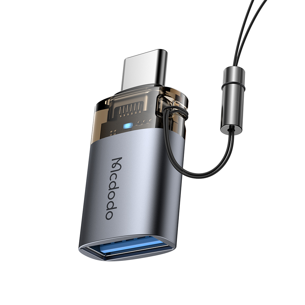 USB-A към USB-C адаптер с OTG функция, шнур - Mcdodo (OT-7400) - Черен