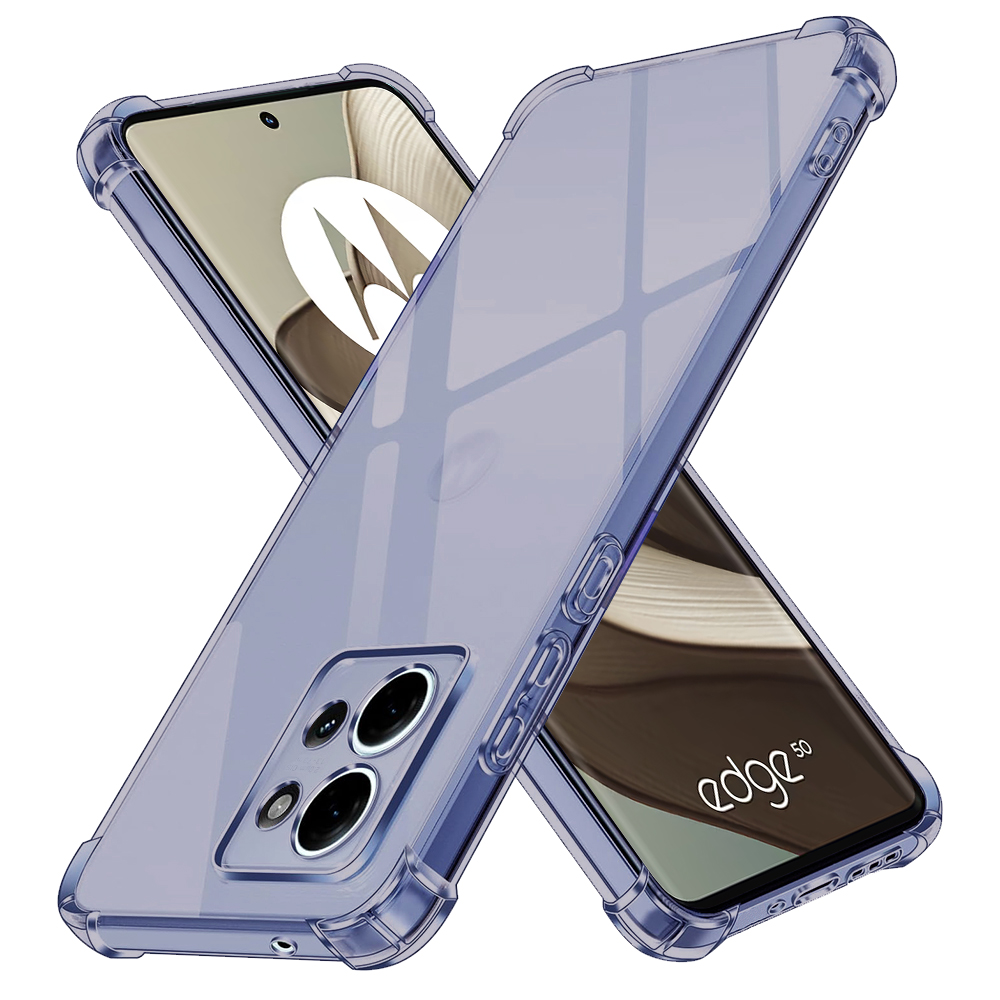 Калъф за Motorola Edge 50 - Techsuit Shockproof Прозрачен Silicone - Smoke Черен