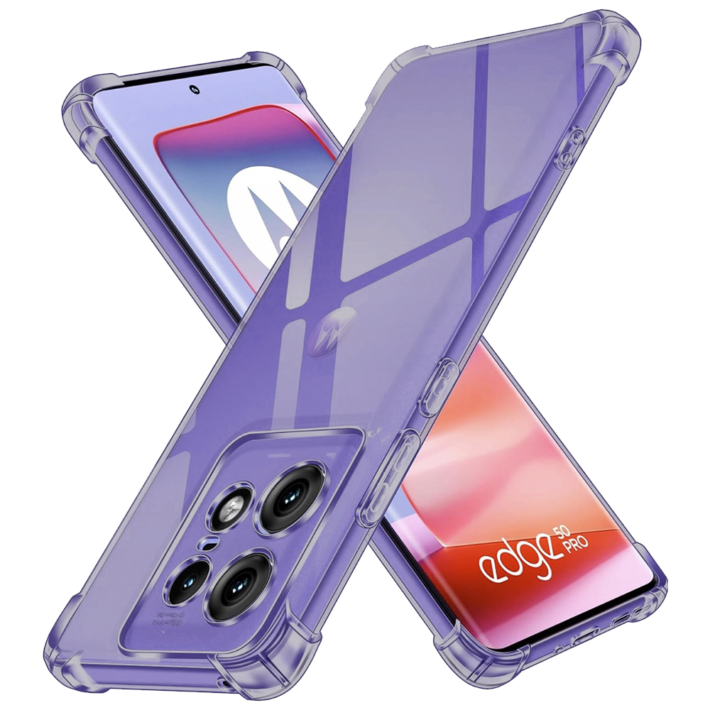 Калъф за Motorola Edge 50 Pro - Techsuit Shockproof Прозрачен Silicone - Smoke Черен