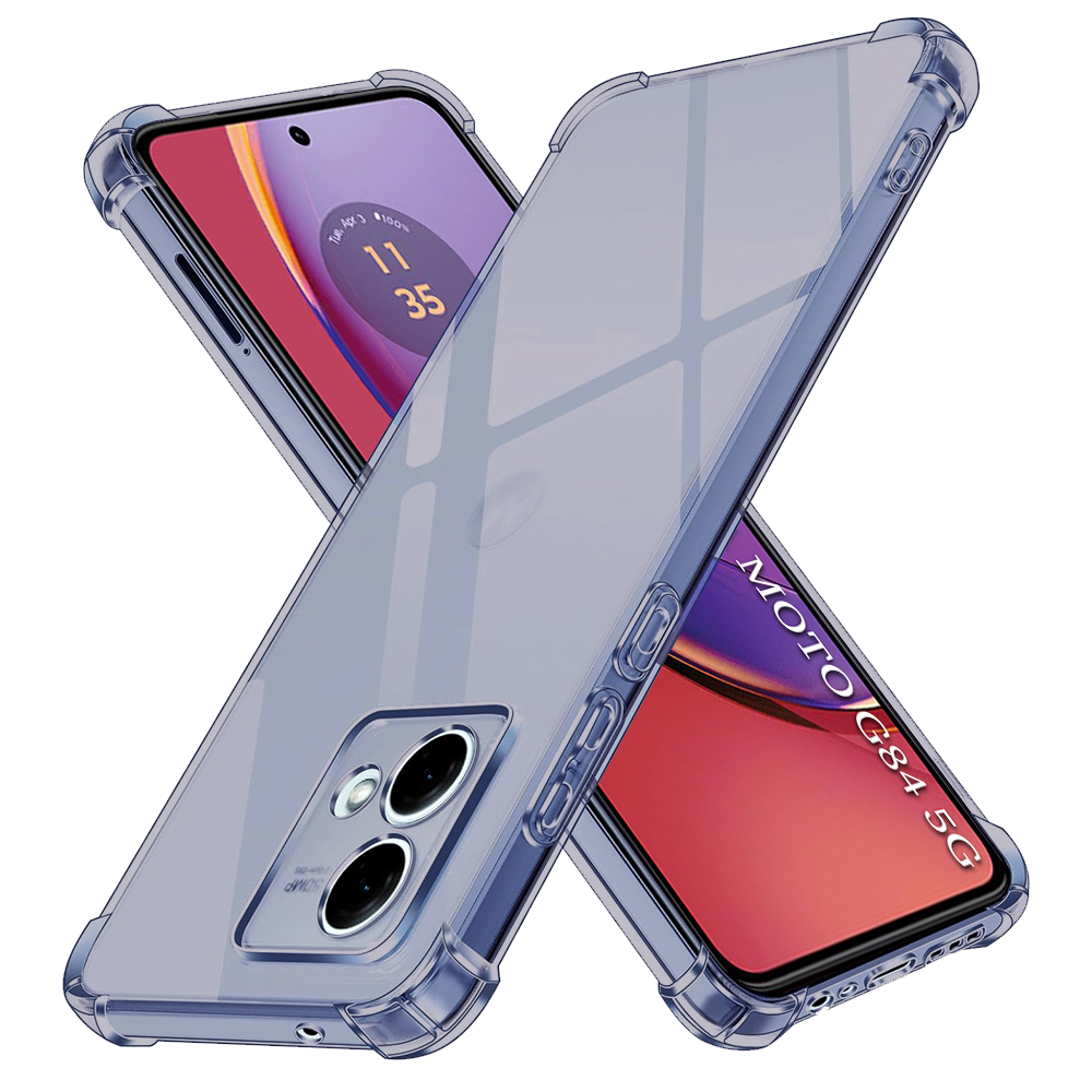 Калъф за Motorola Moto G84 - Techsuit Shockproof Прозрачен Silicone - Smoke Черен