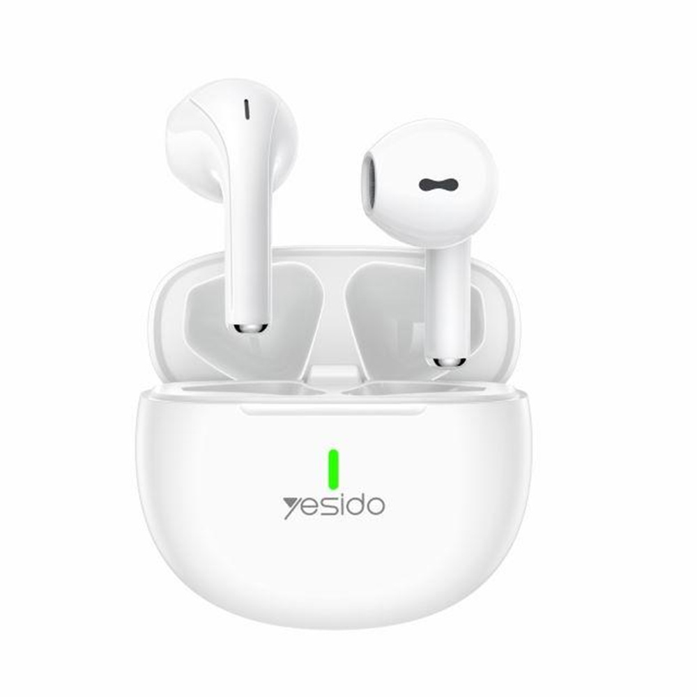 Безжични слушалки, половин в ухото, 220mAh - Yesido (TWS18) - бели
