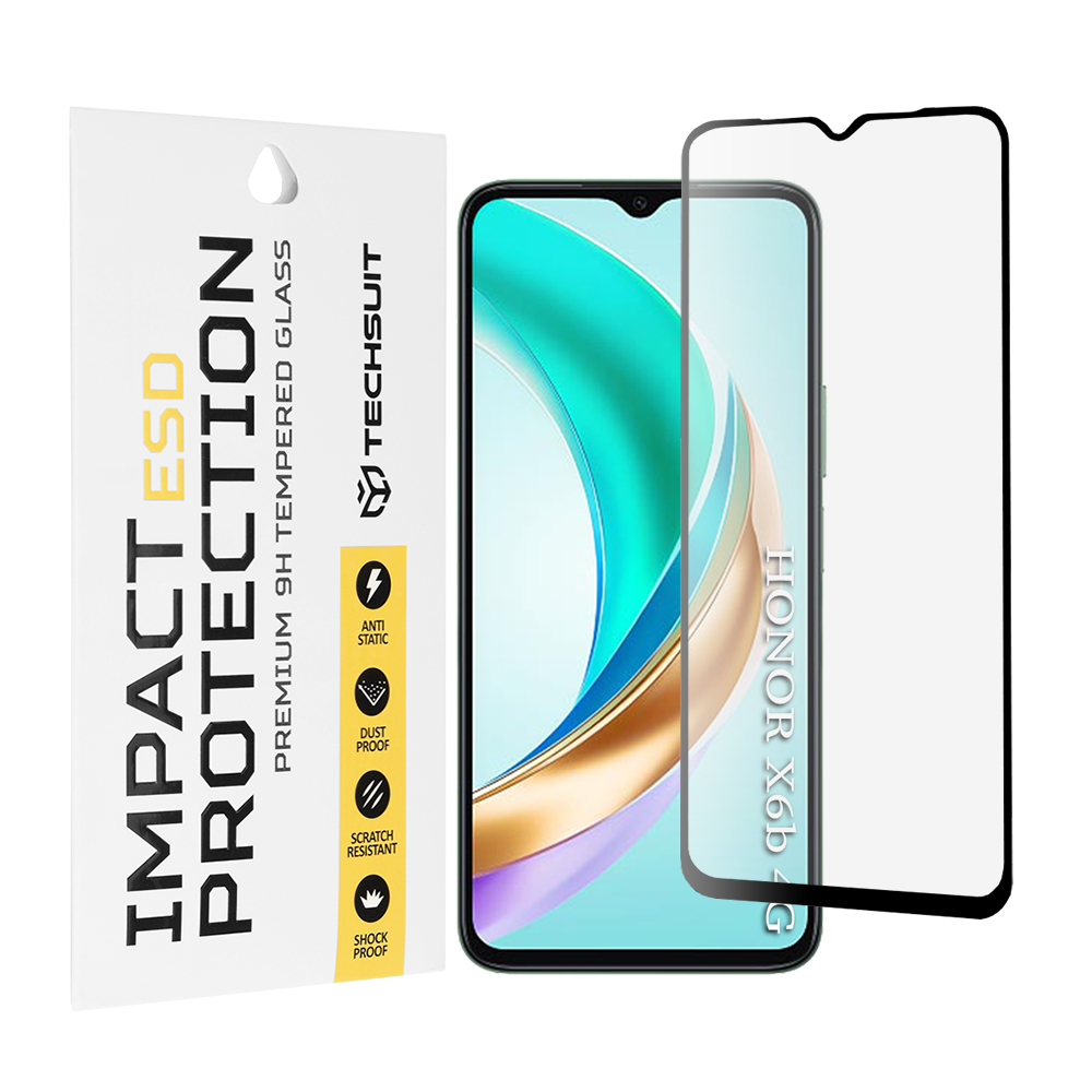 Капак за Honor X6b - Techsuit ESD Glass - Черен