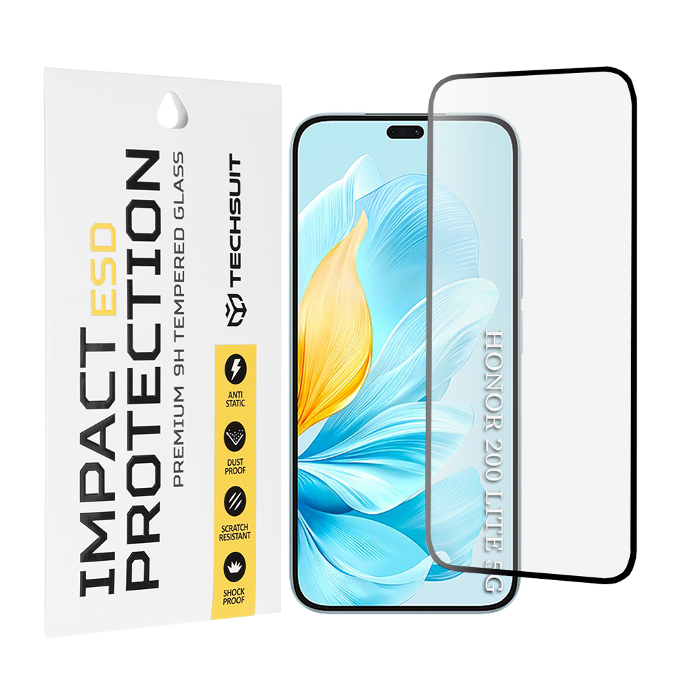 Капак за Honor 200 Lite - Techsuit ESD Glass - Черен
