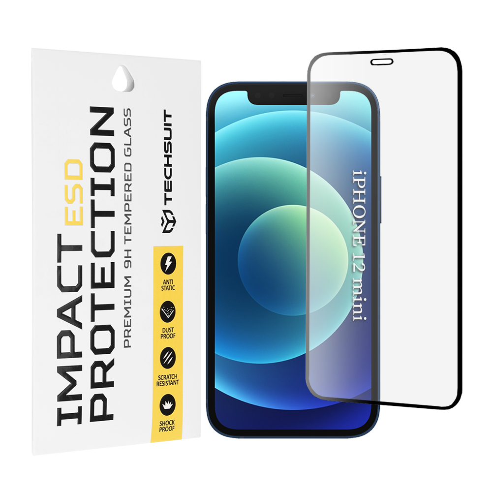 Калъф за iPhone 12 mini - Techsuit ESD Glass - Черен