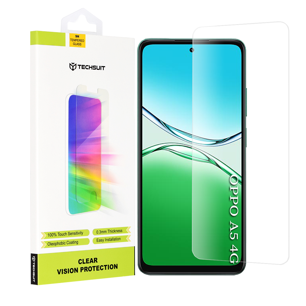 Капак за Oppo A5 4G / A5 5G - Techsuit Прозрачен Vision Glass - Прозрачен