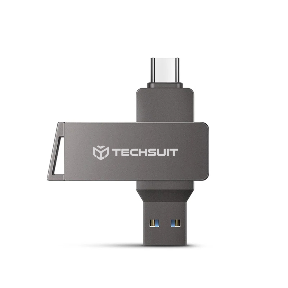 Memory Stick USB 3.0, Type-C 256GB - Techsuit THSM20 (THSM202256) - Сив