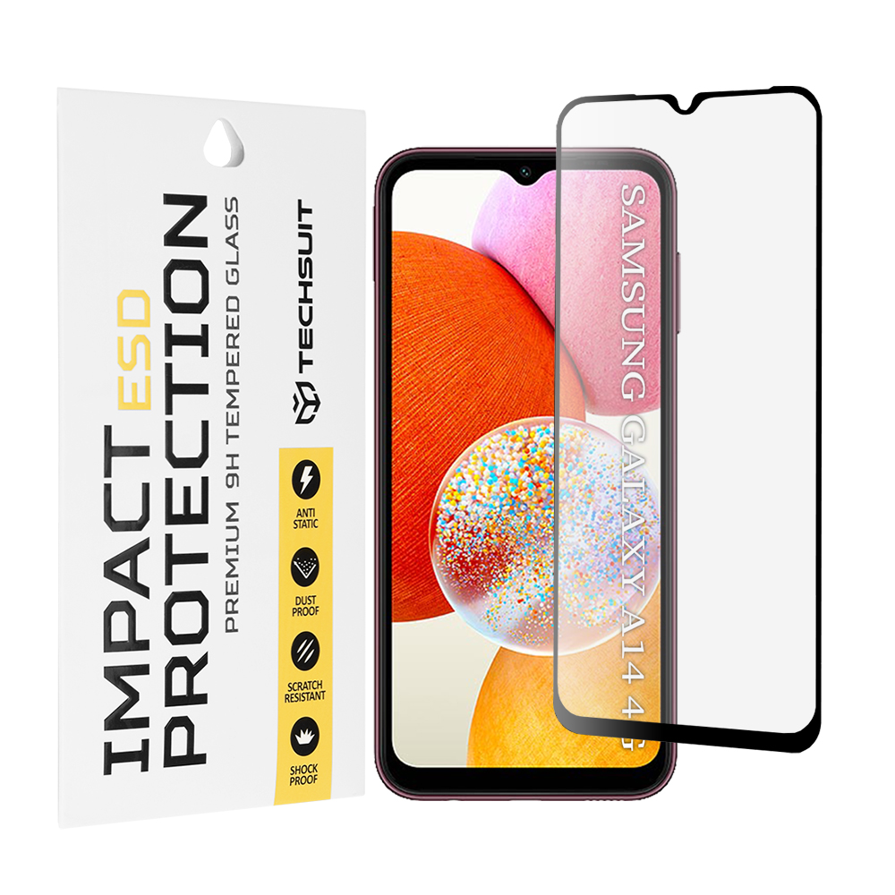 Капак за Samsung Galaxy A14 4G / A14 5G - Techsuit ESD Glass - Черен
