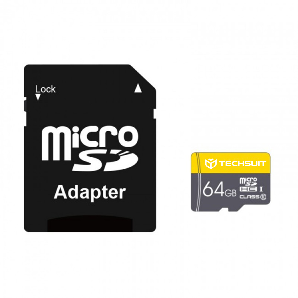 MicroSDHC карта с памет 64GB - Techsuit THCM11 (THCM11964) - Жълт