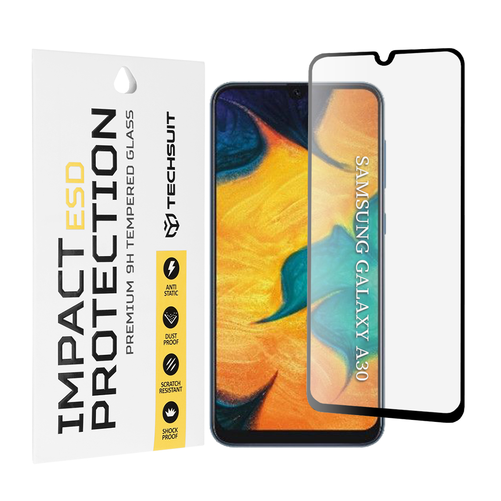 Капак за Samsung Galaxy A30 / A50 / A20 / A30s / A50s / M21 / M31 / M30s / M30 - Techsuit ESD Glass - Черен