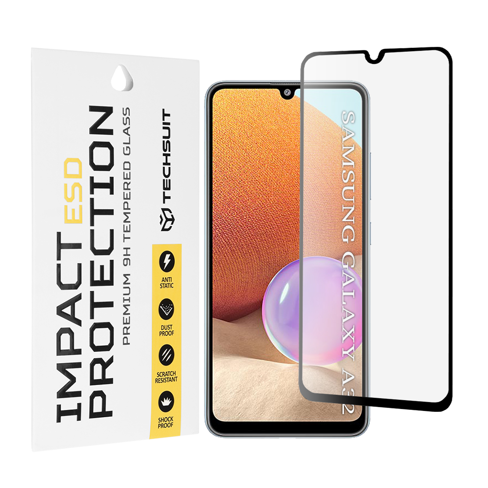 Капак за Samsung Galaxy A32 4G - Techsuit ESD Glass - Черен