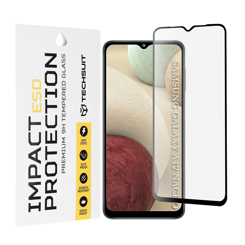 Калъф за Samsung Galaxy A12 / A12 Nacho / A02 / M02 / M12 / M12 / F12 / A32 5G - Techsuit ESD Glass - Черен