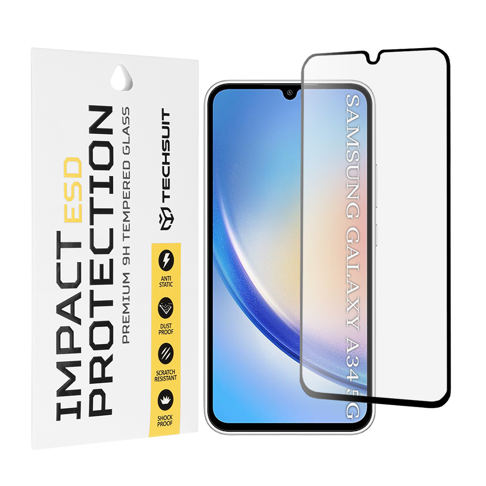 Капак за Samsung Galaxy A34 5G - Techsuit ESD Glass - Черен
