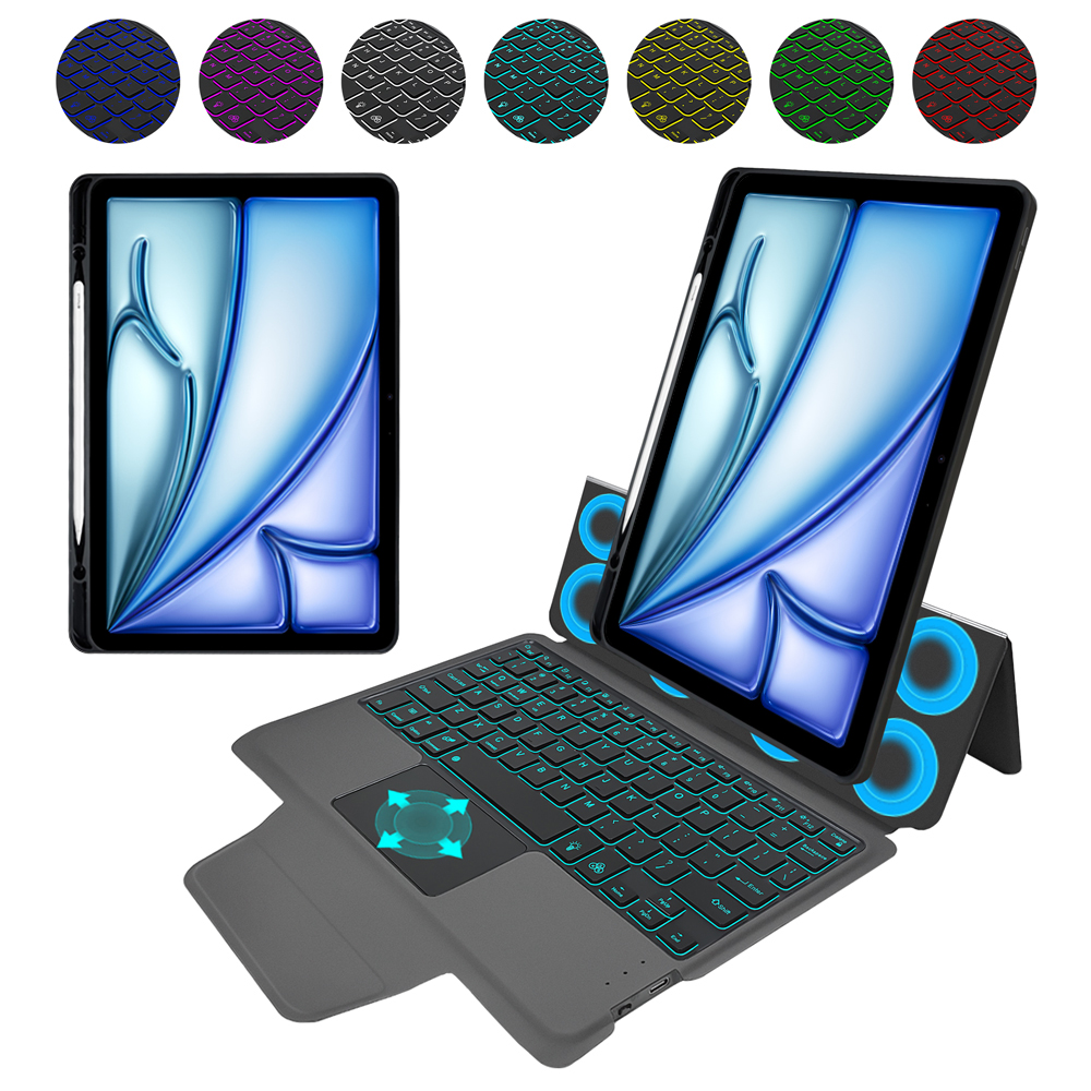 Калъф с клавиатура за iPad Air 11 (2024) + капак - Techsuit KeyTab Pro - Черен