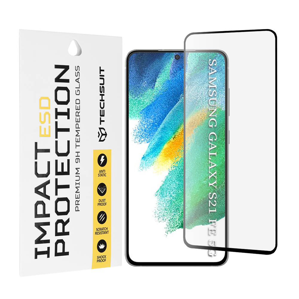 Калъф за Samsung Galaxy S21 FE 5G - Techsuit ESD Glass - Черен