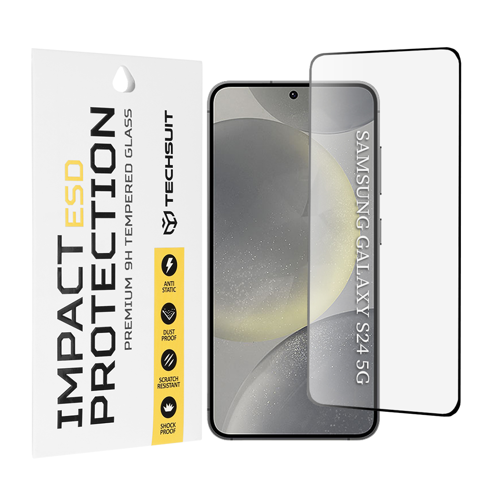 Капак за Samsung Galaxy S24 - Techsuit ESD Glass - Черен