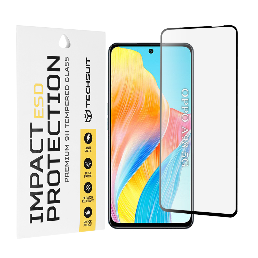 Капак за Oppo A98 5G / A79 5G / A58 4G / OnePlus Nord N30 SE - Techsuit ESD Glass - Черен