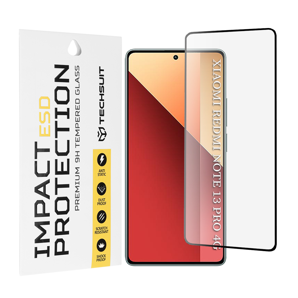 Капак за Xiaomi Redmi Note 13 Pro 4G / Poco M6 Pro 4G - Techsuit ESD Glass - Черен