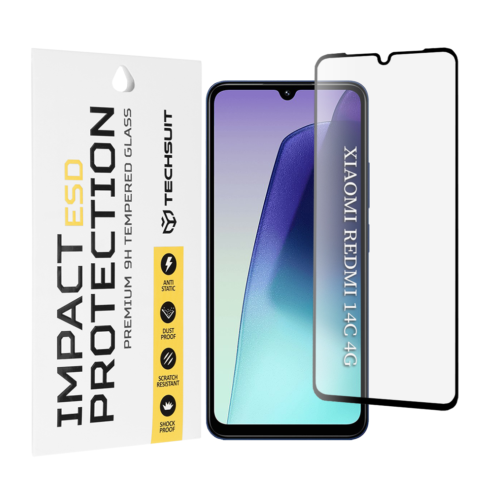 Капак за Xiaomi Redmi 14C / Poco C75 / Xiaomi Redmi A5 4G (регионален) - Techsuit ESD Glass - Черен