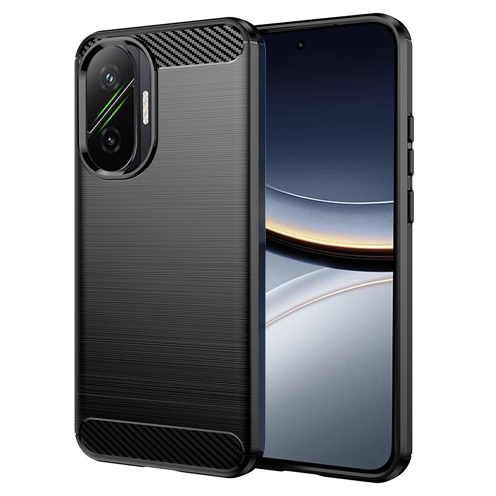 Калъф за Xiaomi Poco F7 - Techsuit Carbon Silicone - Черен