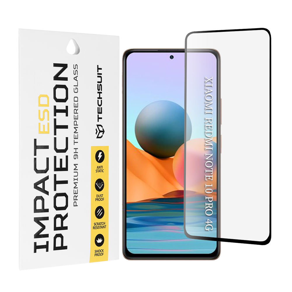 Капак за Xiaomi Redmi Note 10 Pro / Note 10 Pro Max - Techsuit ESD Glass - Черен