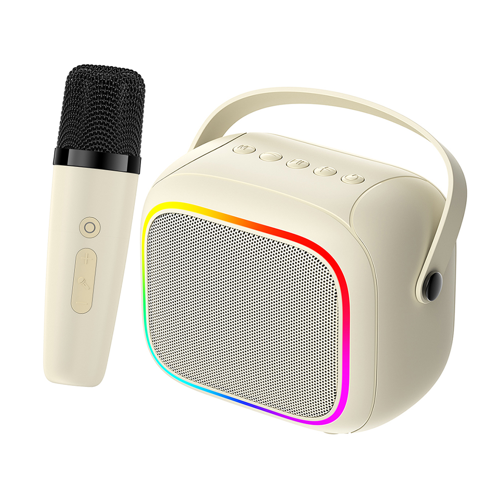 Високоговорител с микрофон, преносим, 1500mAh, Bluetooth 5.4, TWS, TF, RGB светлини - Havit (SK818BT) - Бежов
