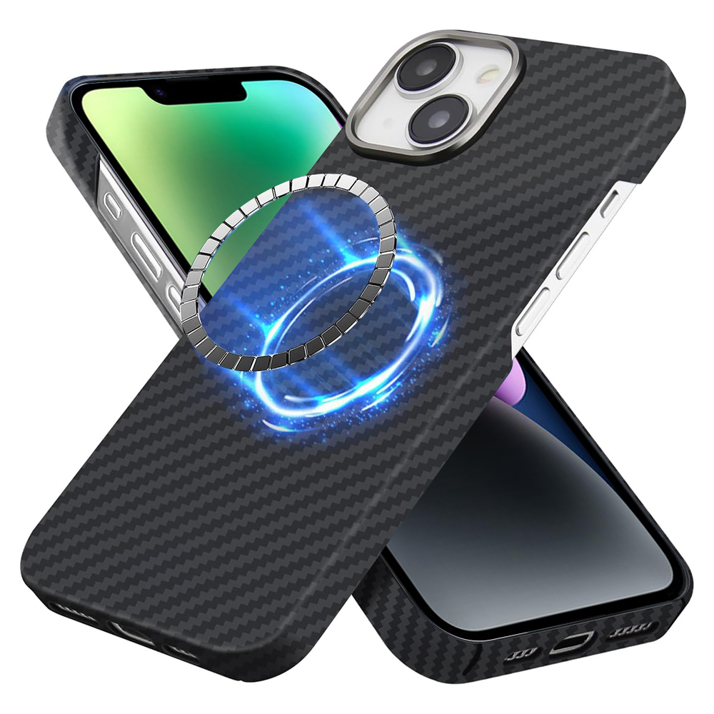 Калъф за iPhone 14 - Techsuit Aramid Fiber MagSafe - Черен