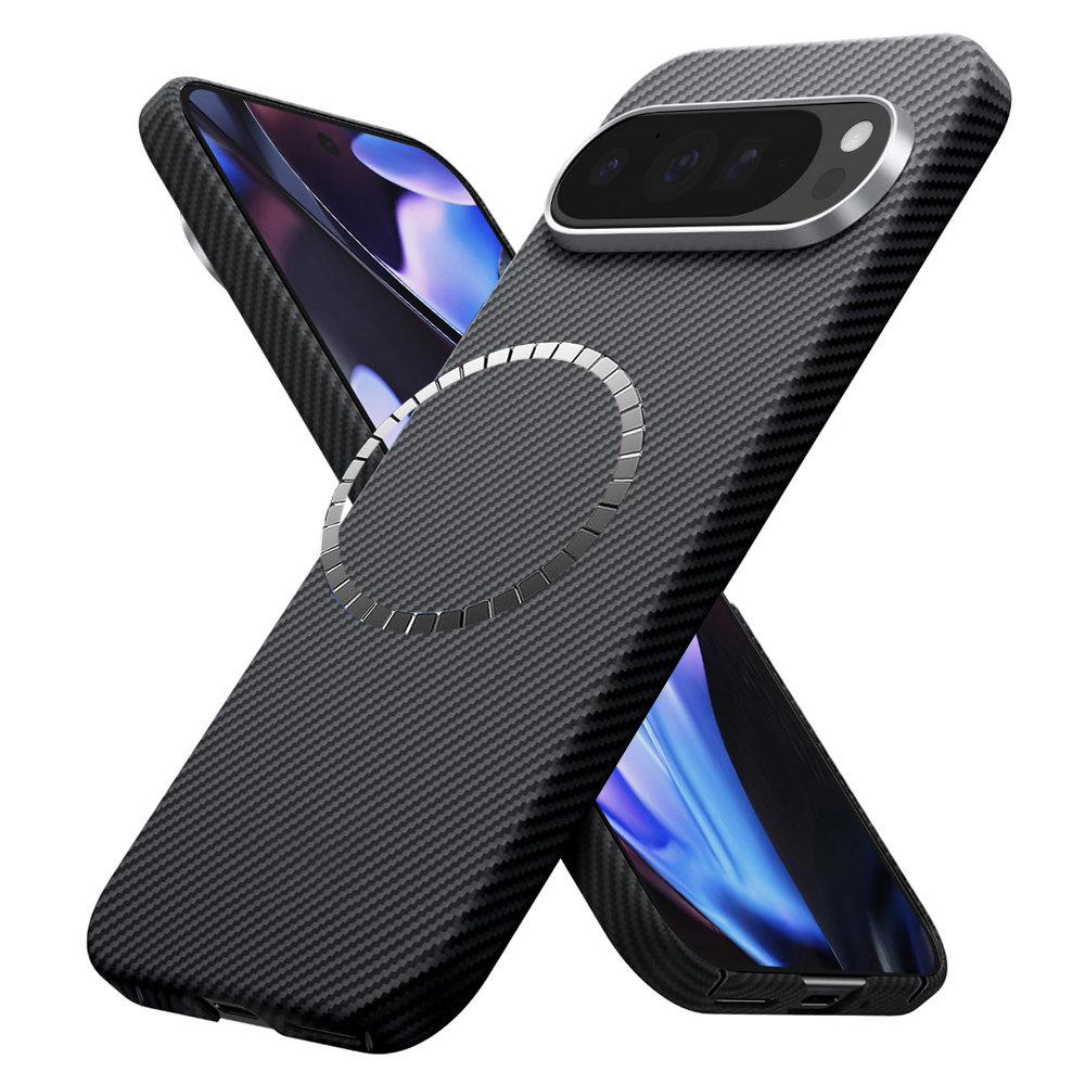 Калъф за Google Pixel 9 Pro XL - Techsuit Aramid Fiber MagSafe - Черен