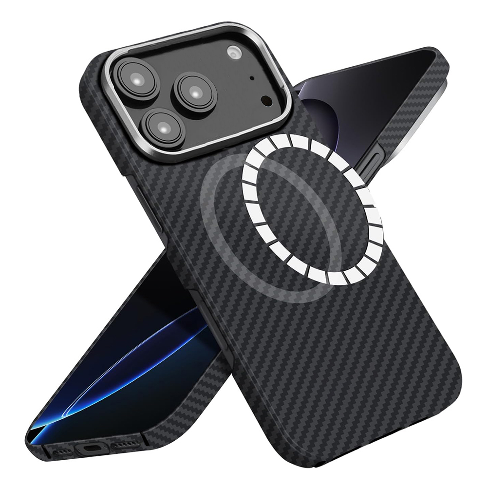 Калъф за iPhone 17 Pro Max - Techsuit Aramid Fiber MagSafe - Черен