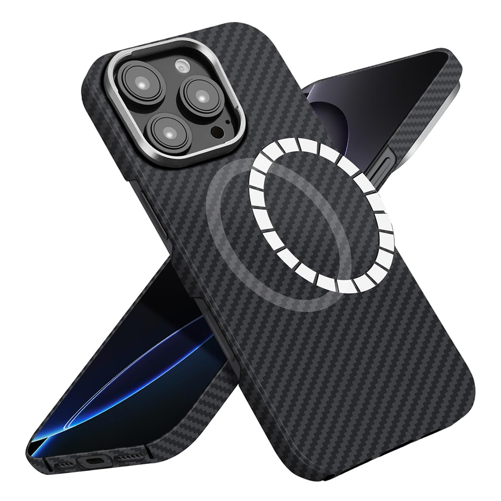 Калъф за iPhone 16 Pro Max - Techsuit Aramid Fiber MagSafe - Черен