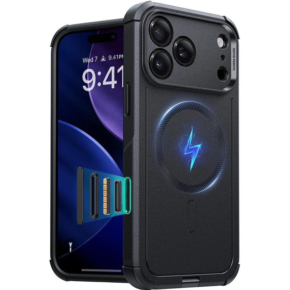 Калъф за iPhone 17 Pro Max - ESR Cyber Halolock - Черен