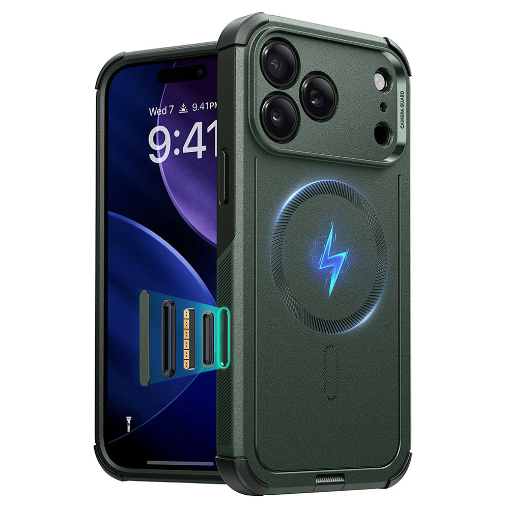 Калъф за iPhone 17 Pro Max - ESR Cyber Halolock - Зелен