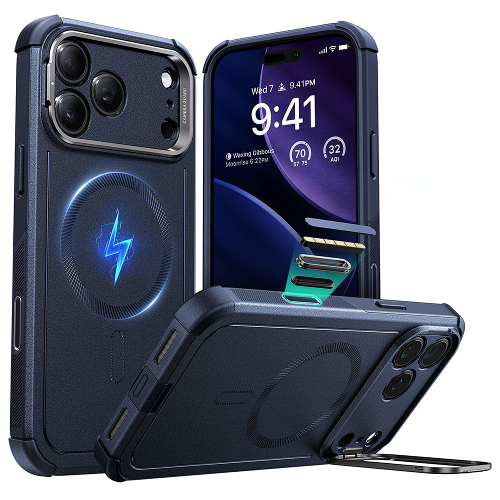 Калъф за iPhone 17 Pro - ESR Cyber Armor Kickstand - Син
